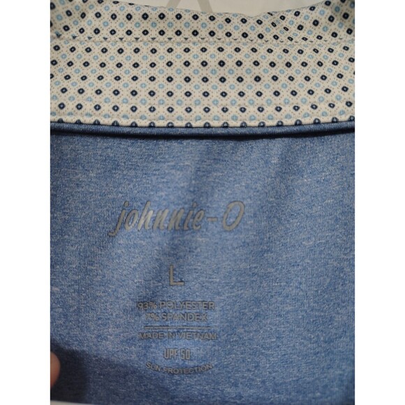 Johnnie O Polo Shirt Mens Large Blue Performance Golf Stretch UPF50 - Picture 2 of 8